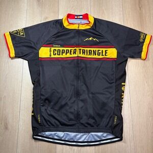 Primal 2018 Copper Triangle Cycling Jersey Black Yellow Large Colorado Alpine